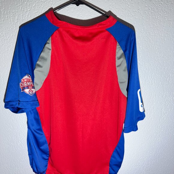 Texas Rangers MLB Quarter-Zip Warm-Up Shirt  2015 AL West Champions  Size XL - Picture 6 of 6